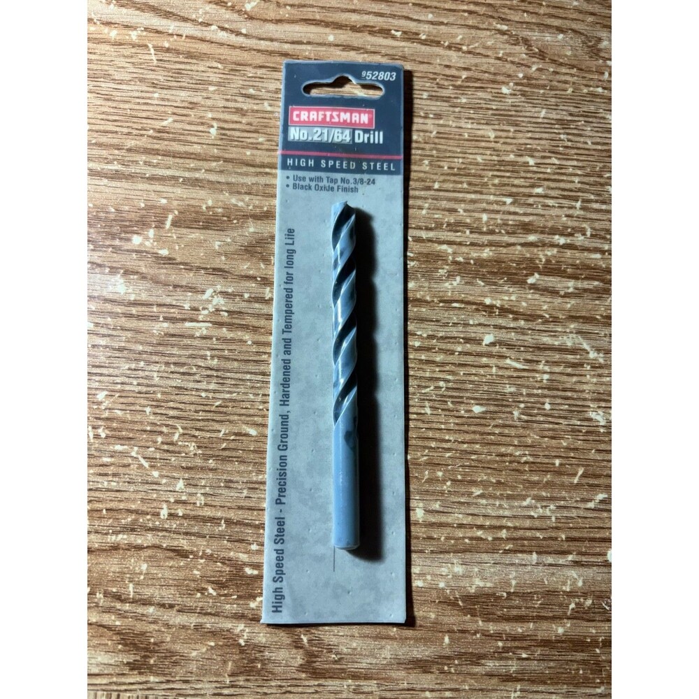 Craftsman No. 21/64 Drill Bit High Speed Steel #952803 Precision On Card